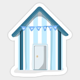 Little Blue Beach Hut Sticker